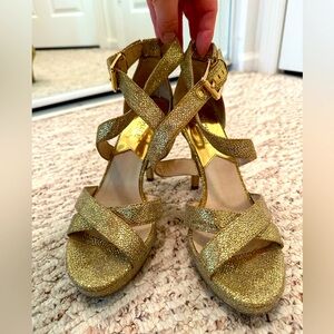 Michael Kors Gold Strappy Stilettos